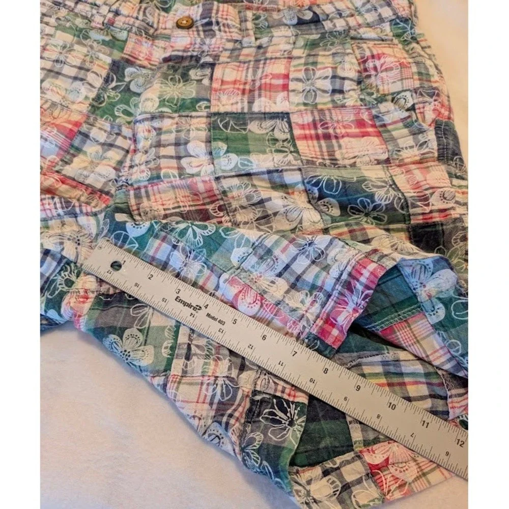 Charleston Threads Patchwork Plaid Shorts Mens 38 Multicolor‎ Madras